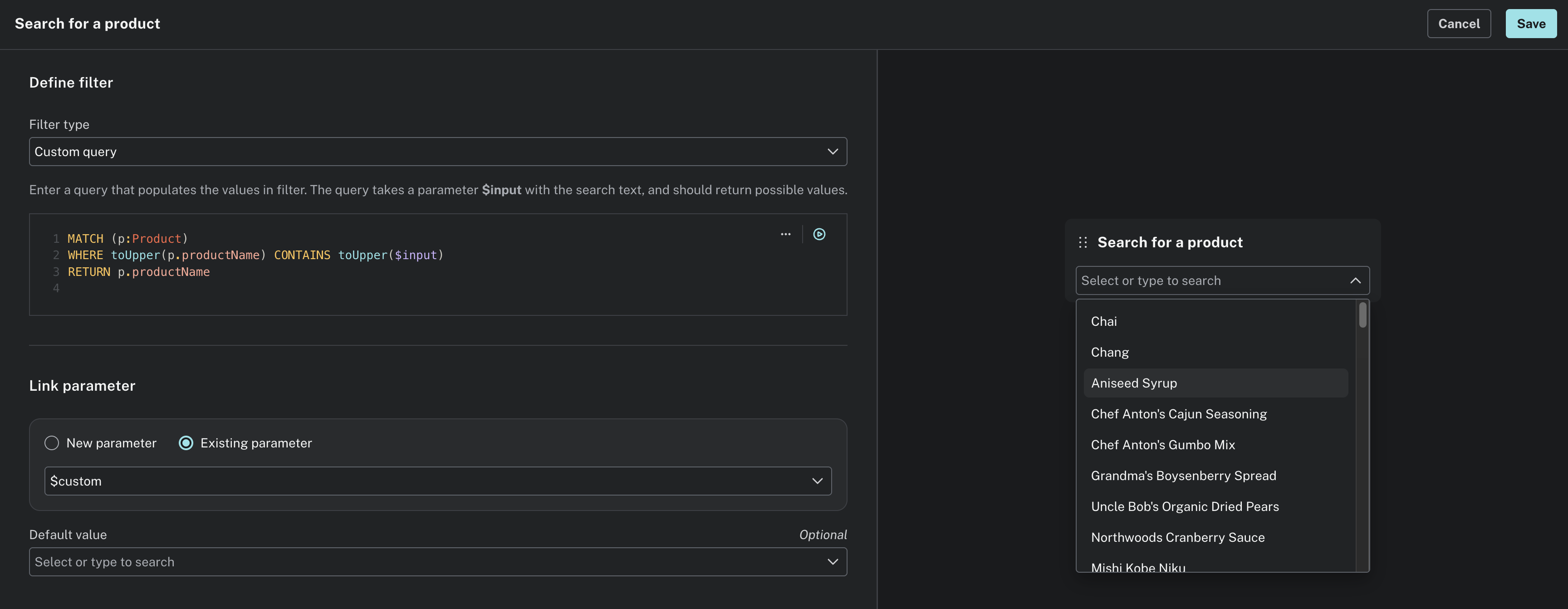 customquerysearchforproduct