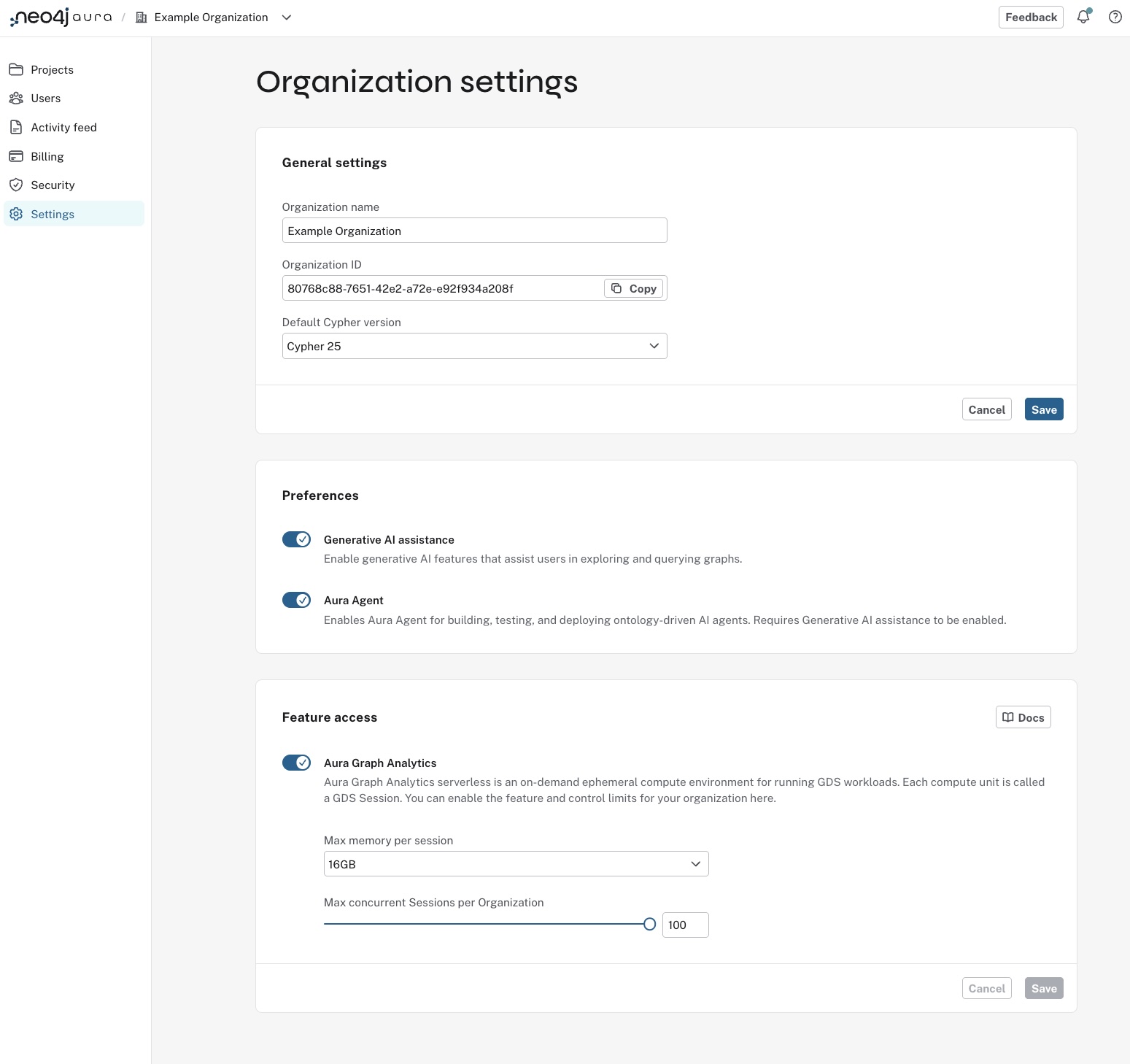 organization settings
