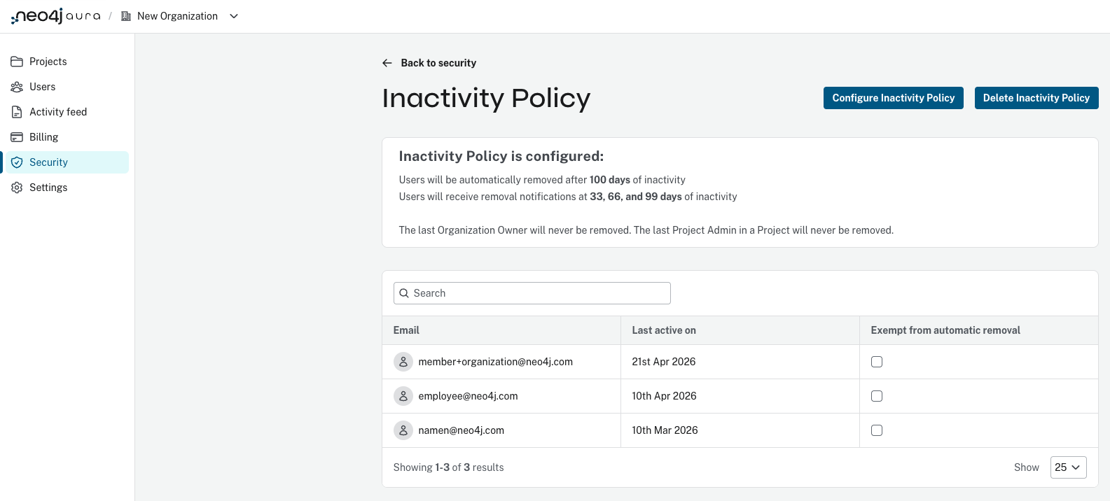 inactivity policy
