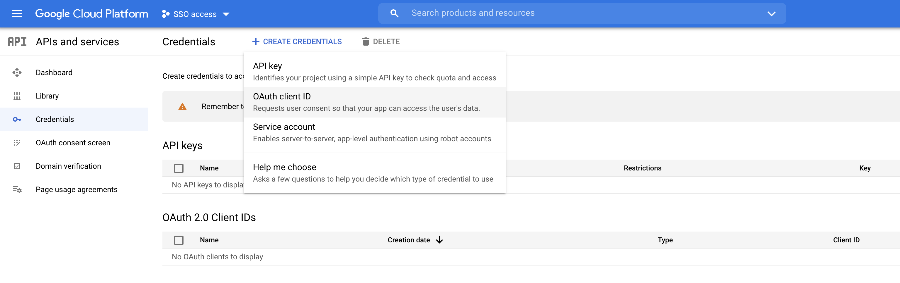 oidc google client creation