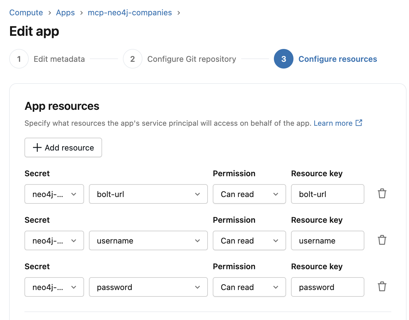 Secrets & Resource Keys